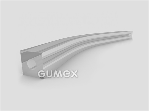 Quadratisches Silikonprofil mit Loch, 10x10mm, 40°ShA, -60°C/+180°C, transparent, 